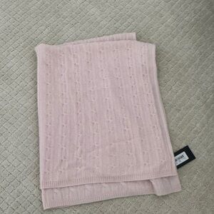 NWOT Sofia Cashmere Light Pink Cable Knit Baby Girl’s Blanket